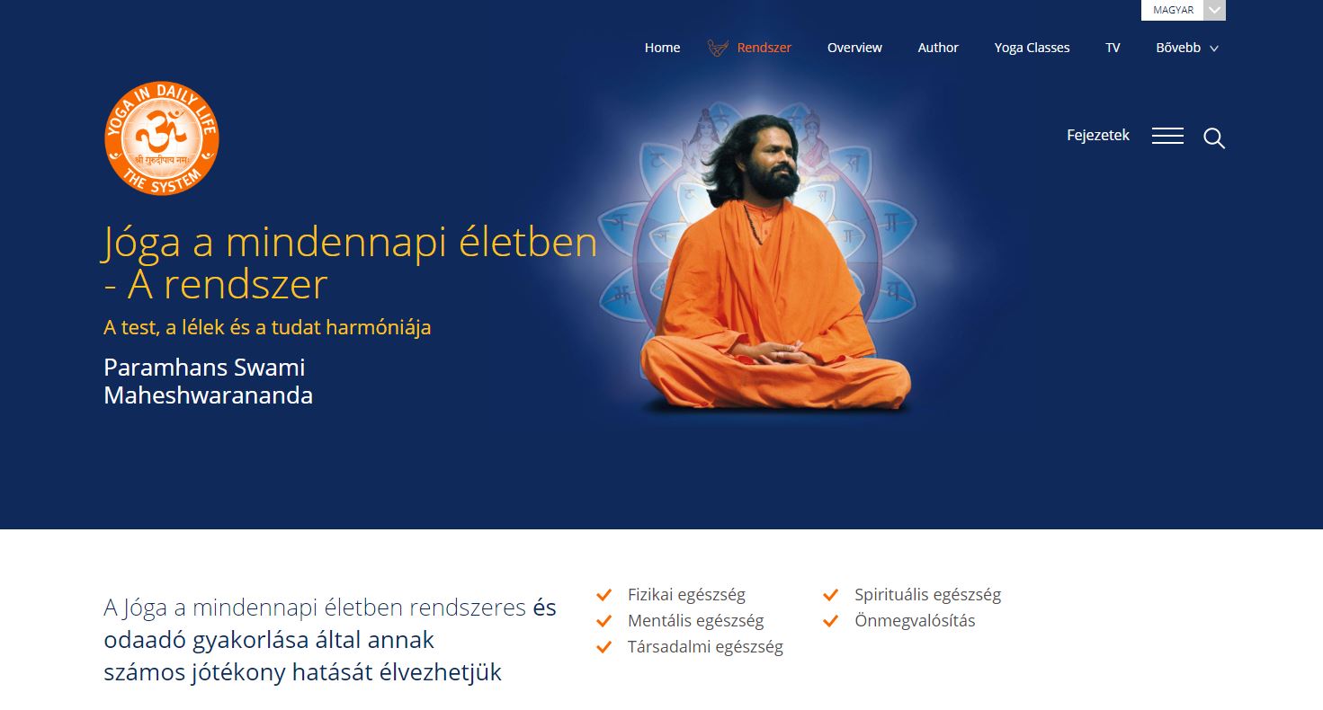 Yoga in Daily Life - eSystem weboldal